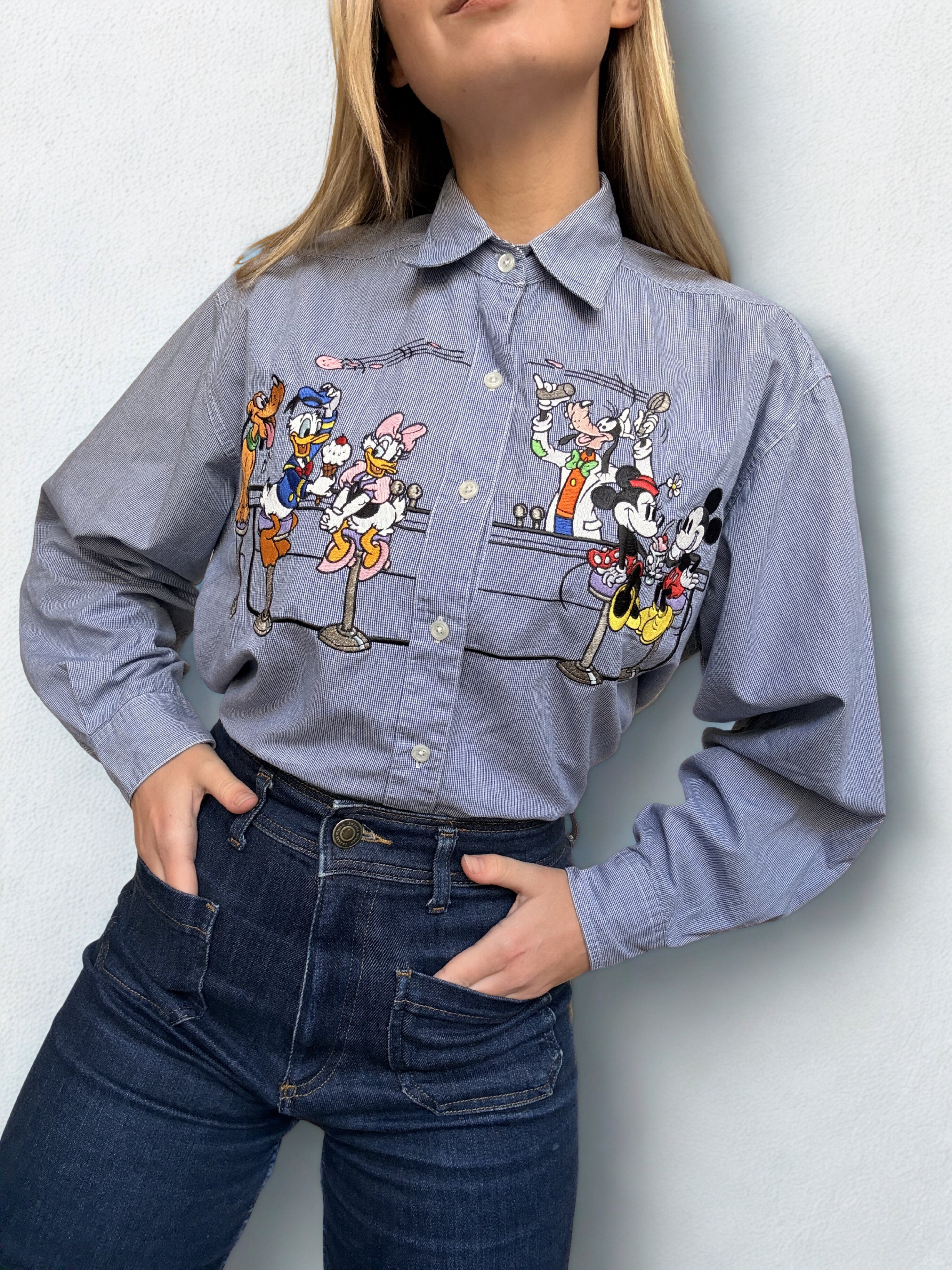 Mickey and friends Ice Cream Parlour Vintage Button up