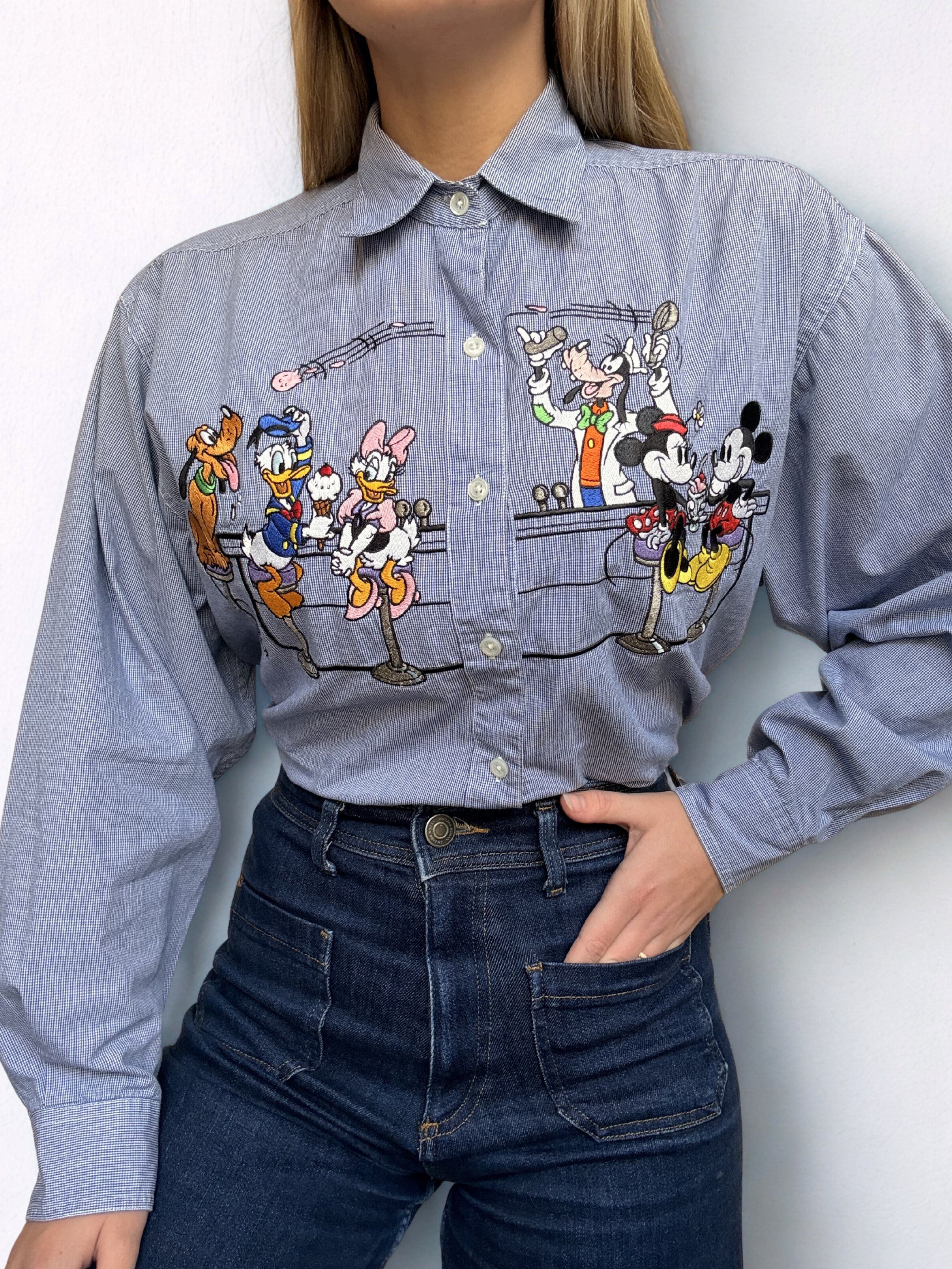 Mickey and friends Ice Cream Parlour Vintage Button up