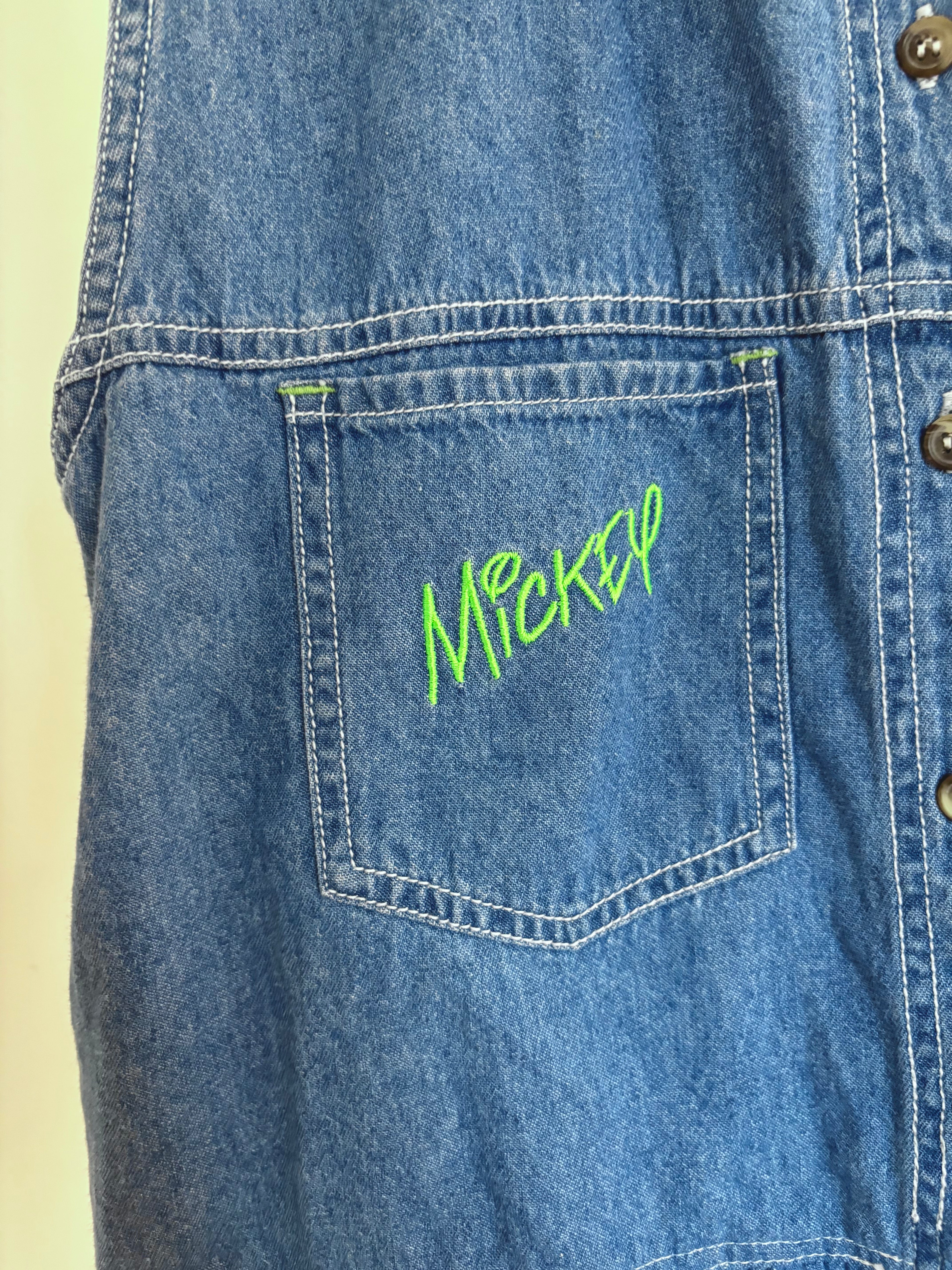 Vintage Mickey Mouse Sleeveless Denim Top